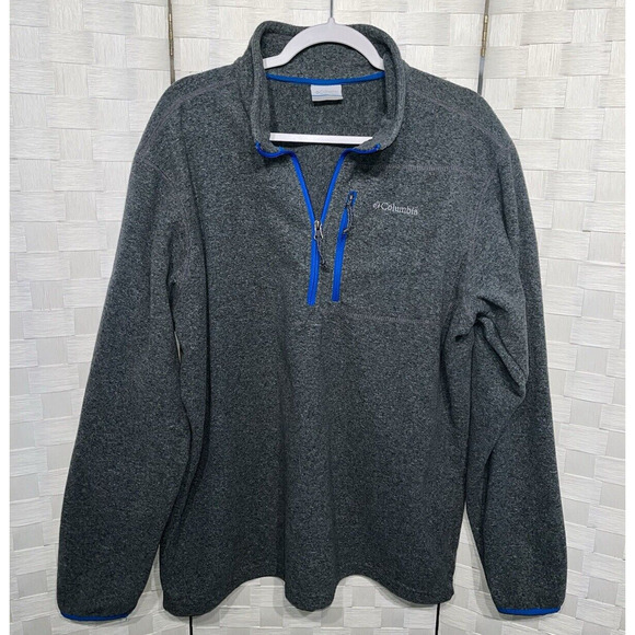 Columbia Mens Thompson Peak Quarter Zip Fleece Pullover Size XL Chest Zip Pocket - Picture 3 of 13